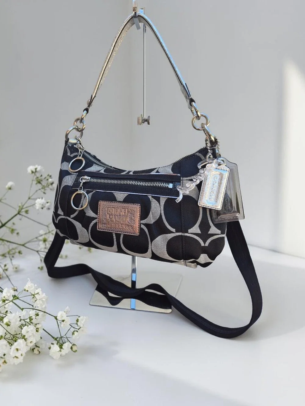 Coach Poppy Signature Storybook Hobo Crossbody Bag